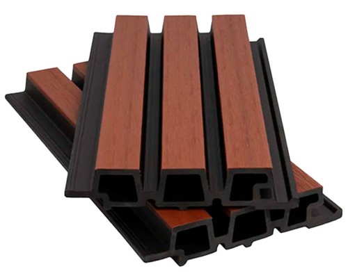 Фасадная панель ДПК 3-бруска 33*165/138*3600мм 3D, NUSADUA, красное дерево