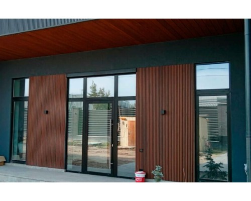 Фасадная панель ДПК 3-бруска 33*165/138*3600мм 3D, NUSADUA, красное дерево