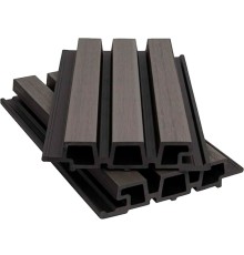 Фасадная панель ДПК 3-бруска 33*165/138*3600мм 3D, NUSADUA, тёмно серый