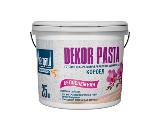 Штукатурка полимерная БЕРГАУФ DEKOR Pasta  Короед, 25кг  Штукатурные смеси