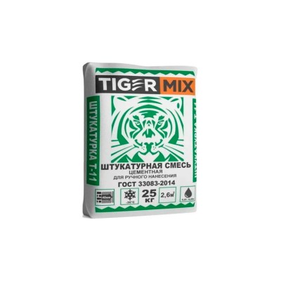 Купить Штукатурка цементная ТайгерМикс Т-11, 25кг
