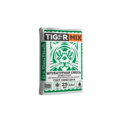 Купить Штукатурка цементная ТайгерМикс Т-12, 25кг.
