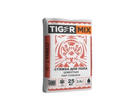 Стяжка  TIGERMIX Т-31 цементная, 25кг Пол наливной, стяжки