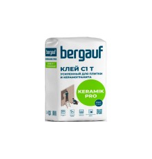 Клей  плиточный БЕРГАУФ КЕРАМИК PRO C1 T, 25кг