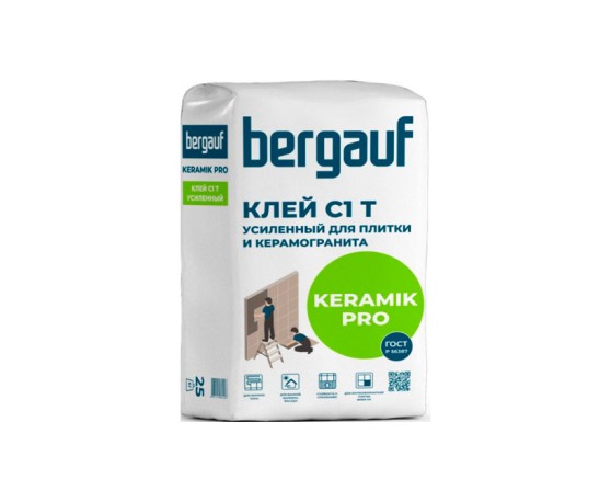 Клей плиточный БЕРГАУФ ГРАНИТ C2 TE, 25кг Клей плиточный