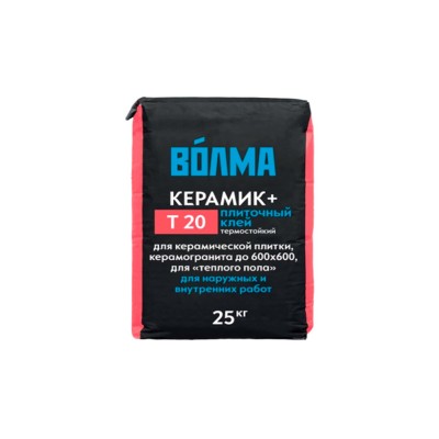 Купить Клей плиточный ВОЛМА КЕРАМИК+ С1 Т20, 25кг
