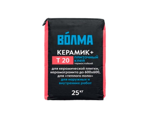 Купить Клей плиточный ВОЛМА КЕРАМИК+ С1 Т20, 25кг