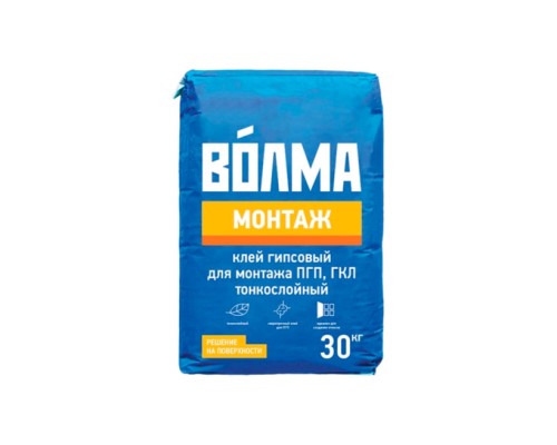 Купить Клей гипсовый ВОЛМА МОНТАЖ (для  Блоков, ГКЛ) 30кг