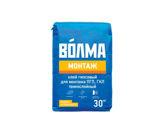 Клей гипсовый ВОЛМА МОНТАЖ (для  Блоков, ГКЛ) 30кг Клей плиточный