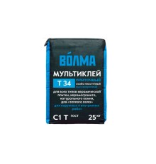 Клей плиточный ВОЛМА МУЛЬТИКЛЕЙ Т-34, 25 кг
