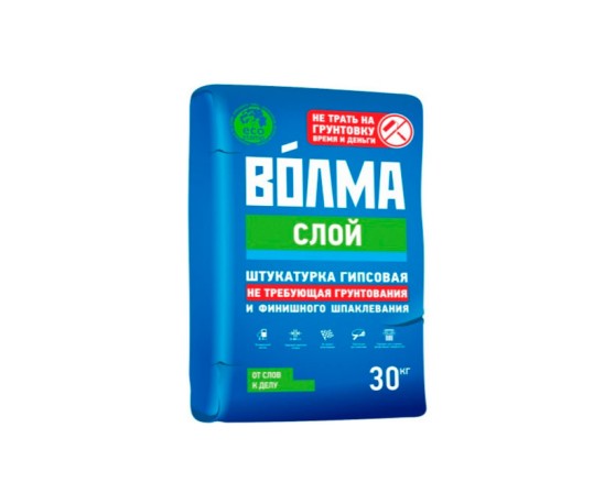 Штукатурка гипсовая ВОЛМА СЛОЙ, 30кг Штукатурные смеси