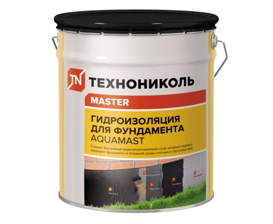 Мастика битумная для фундамента AquaMast, 18кг Мастика