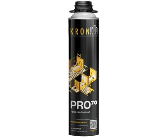 KRONbuild PRO 70  ВСЕСЕЗОН 850мл Пена монтажная  проф. Пена монтажная