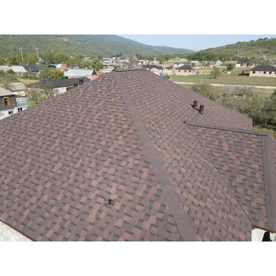 Дракон Премиум Зрелый каштан 5,6мм, 2,38м2 гибкая черепица  Деке