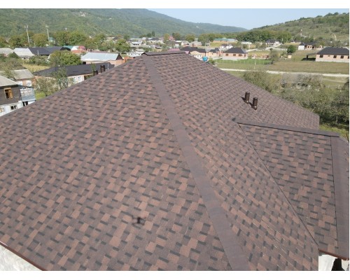 Дракон Премиум Зрелый каштан 5,6мм, 2,38м2 гибкая черепица  Деке