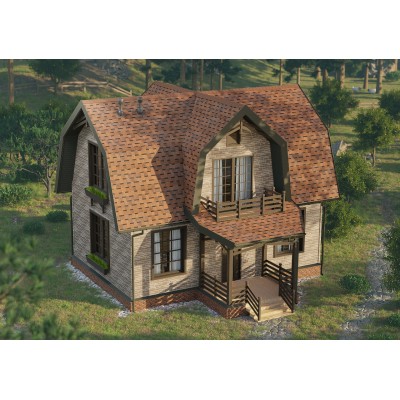 Дракон Светло-коричневый  5мм, 2,38м2 гибкая черепица  Деке Европа