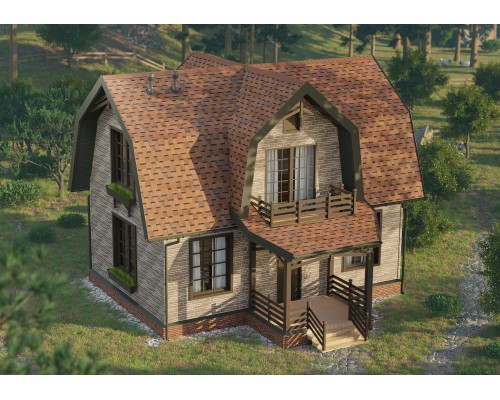 Дракон Светло-коричневый  5мм, 2,38м2 гибкая черепица  Деке Европа