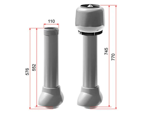 Вентиляционый выход  D110 черный, ТН, шт.