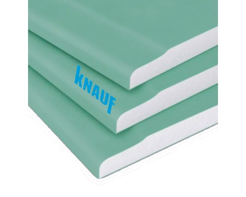 Гипсокартон 12,5мм ВЛАГОСТОЙКИЙ (ГКЛВ)  1,2*2,5м, КНАУФ