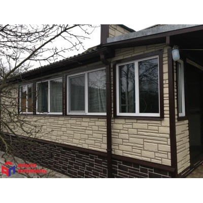 Купить Камень Пражский 05 - темно-коричневый 0,38м2 Альта-Профиль фасадная панель