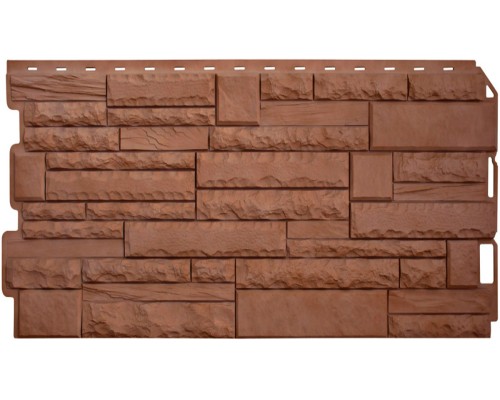 Купить Камень Скалистый ЭКО Терракотовый 0,47м2 Альта-Профиль фасадная панель