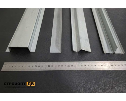 Купить Вертикальный промежуточный профиль  40x21.5x20*1,2мм, 3м ЦИНК