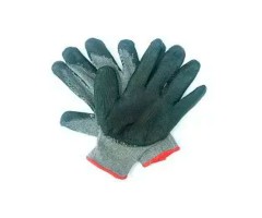 Перчатки №300 х/б обрезин.плотная ладонь черная 