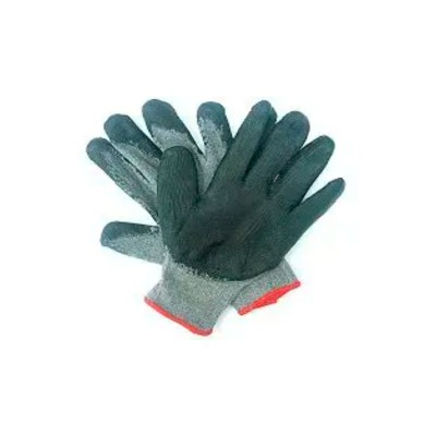 Перчатки №300 х/б обрезин.плотная ладонь черная 