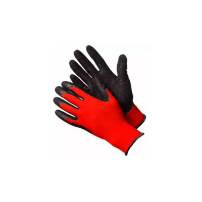Перчатки №309 с черным двойным обливом, красные