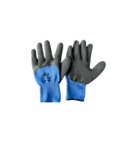 Перчатки №369 с черным двойным обливом, синие