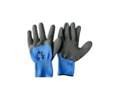 Перчатки №369 с черным двойным обливом, синие