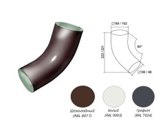 Колено трубы, 60º  Металл Optima