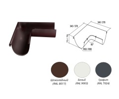 Угол желоба внешний  90º Металл Optima