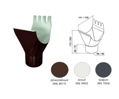 Воронка желоба 125/90мм Металл Optima