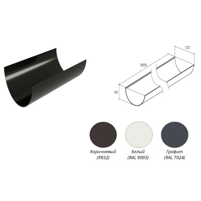 Купить Желоб ПВХ 120/87мм