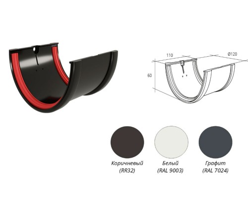 Купить Соединитель желоба ПВХ 135/87мм