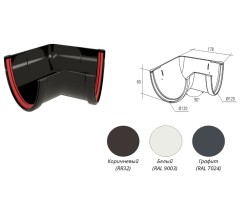 Угол желоба  135° ПВХ 120/87мм
