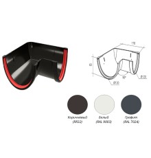 Угол желоба  90° ПВХ 120/87мм