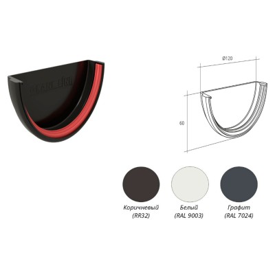 Купить Заглушка желоба ПВХ 120/87мм