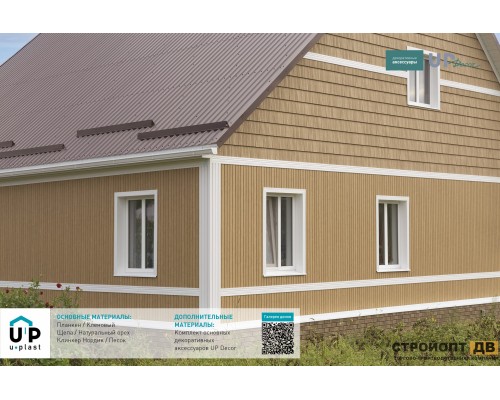 Купить Хокла Щепа Натуральный орех  0,412 м2 Ю-пласт фасадная панель