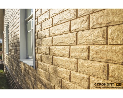 Купить Камень Золотистый 0,68м2 Ю-Пласт фасадная панель