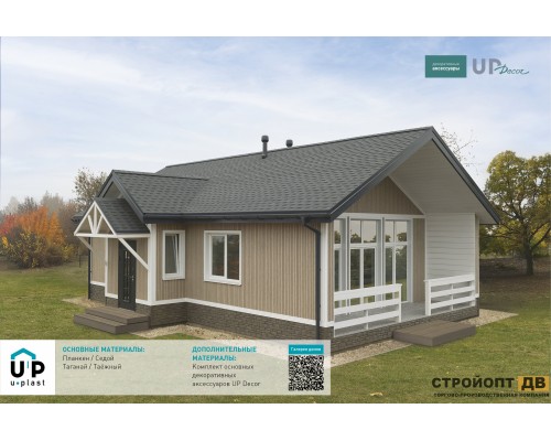 Купить Планкен Седой 0,72м2 Ю-Пласт виниловый сайдинг