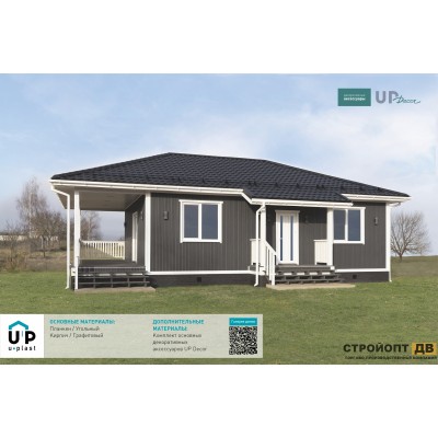 Купить Планкен Угольный 0,72м2 Ю-Пласт виниловый сайдинг