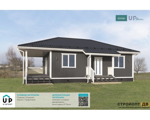 Купить Планкен Угольный 0,72м2 Ю-Пласт виниловый сайдинг